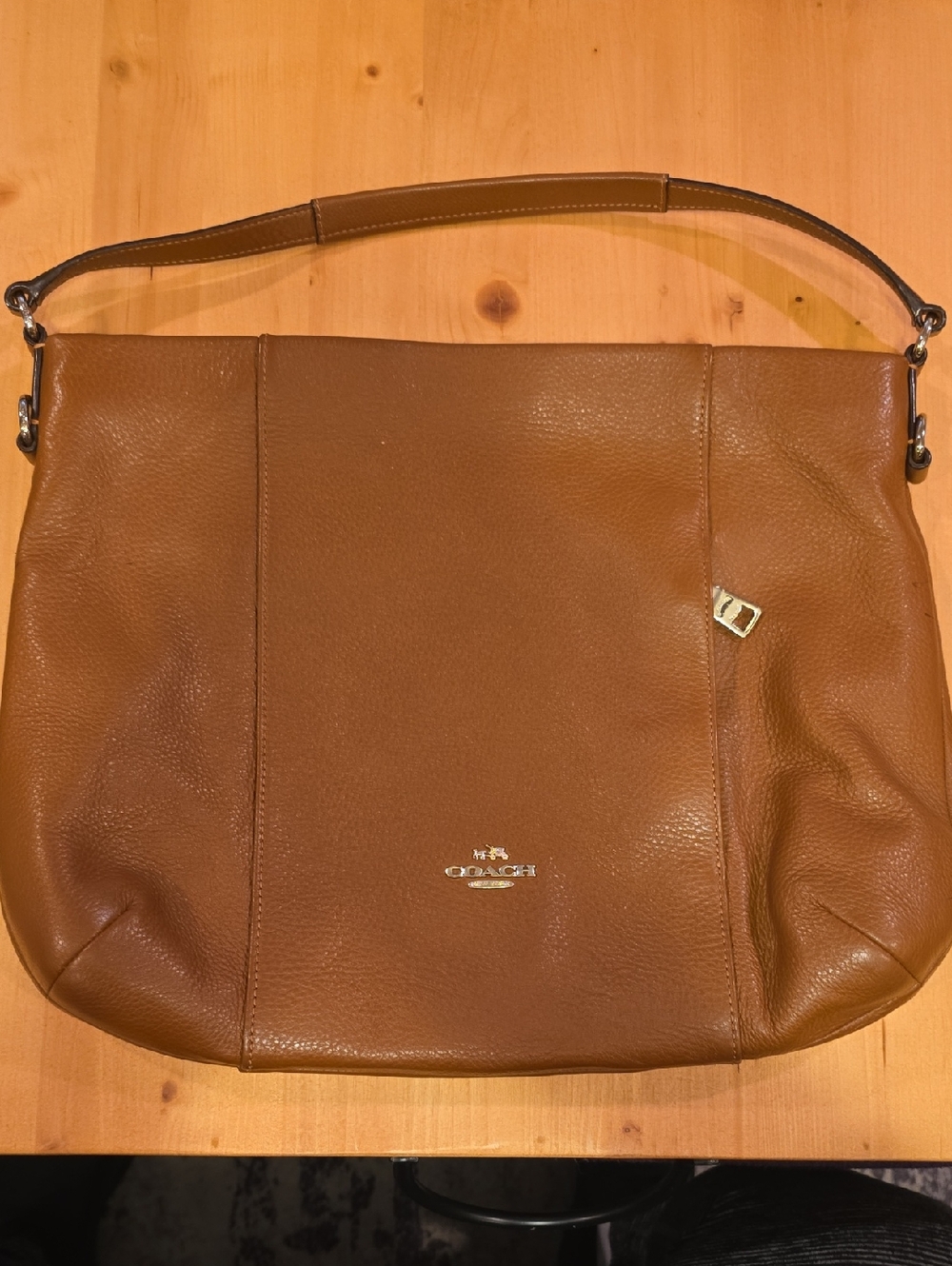 Coach Pebbled Shoulder Bag in Cognac